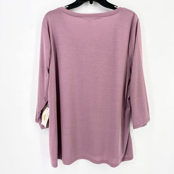 Farmer's Market Boho Floral Embroidered Shirt Womens Plus Size 3X Orchid Purple - Picture 3 of 7